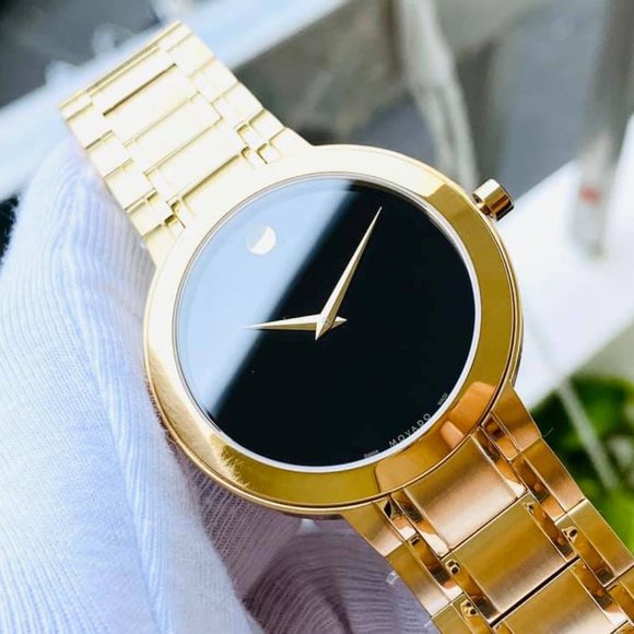New Movado 40mm Gold Plated Men's Watch! Stunning! - Picture 2 of 4